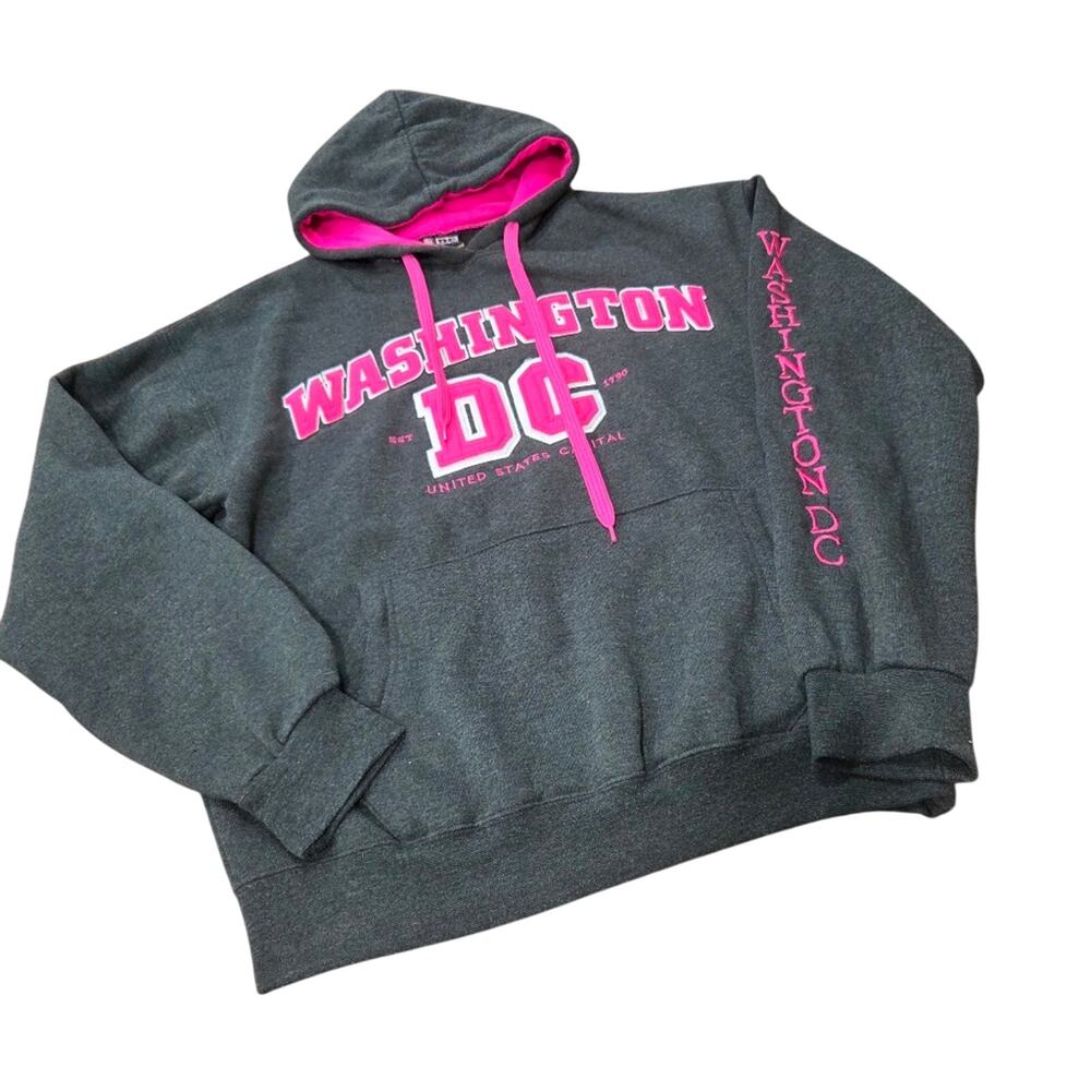 Gray and Pink Washington DC Hoodie Size Large